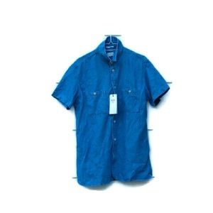 Selected Denim Shirt Short Sleeve Front Pockets